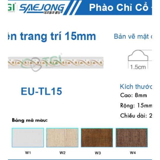 Viền Trang Trí 15mm EU-TL15