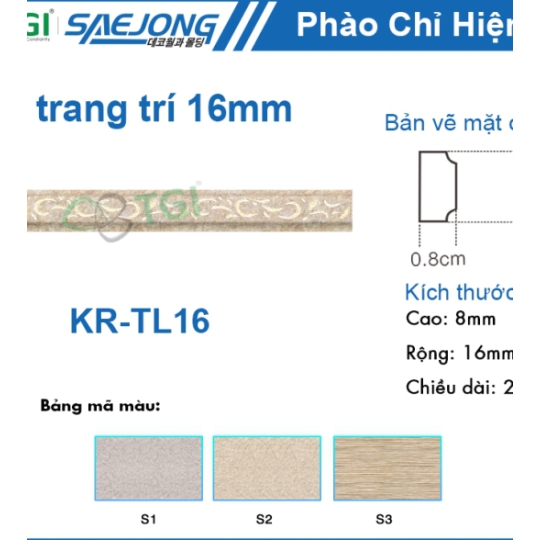 Viền Trang Trí 16mm KR-TL16