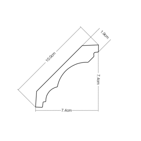 Phào Đầu Trần 100mm KR-TR100