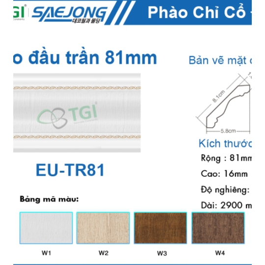 Phào Đầu Trần 81mm EU-TR81