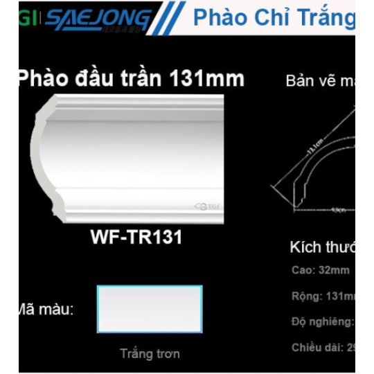 Phào Đầu Trần 131mm WF-TR131