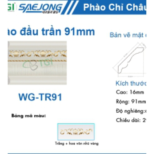 Phào Đầu Trần 91mm WG-TR91